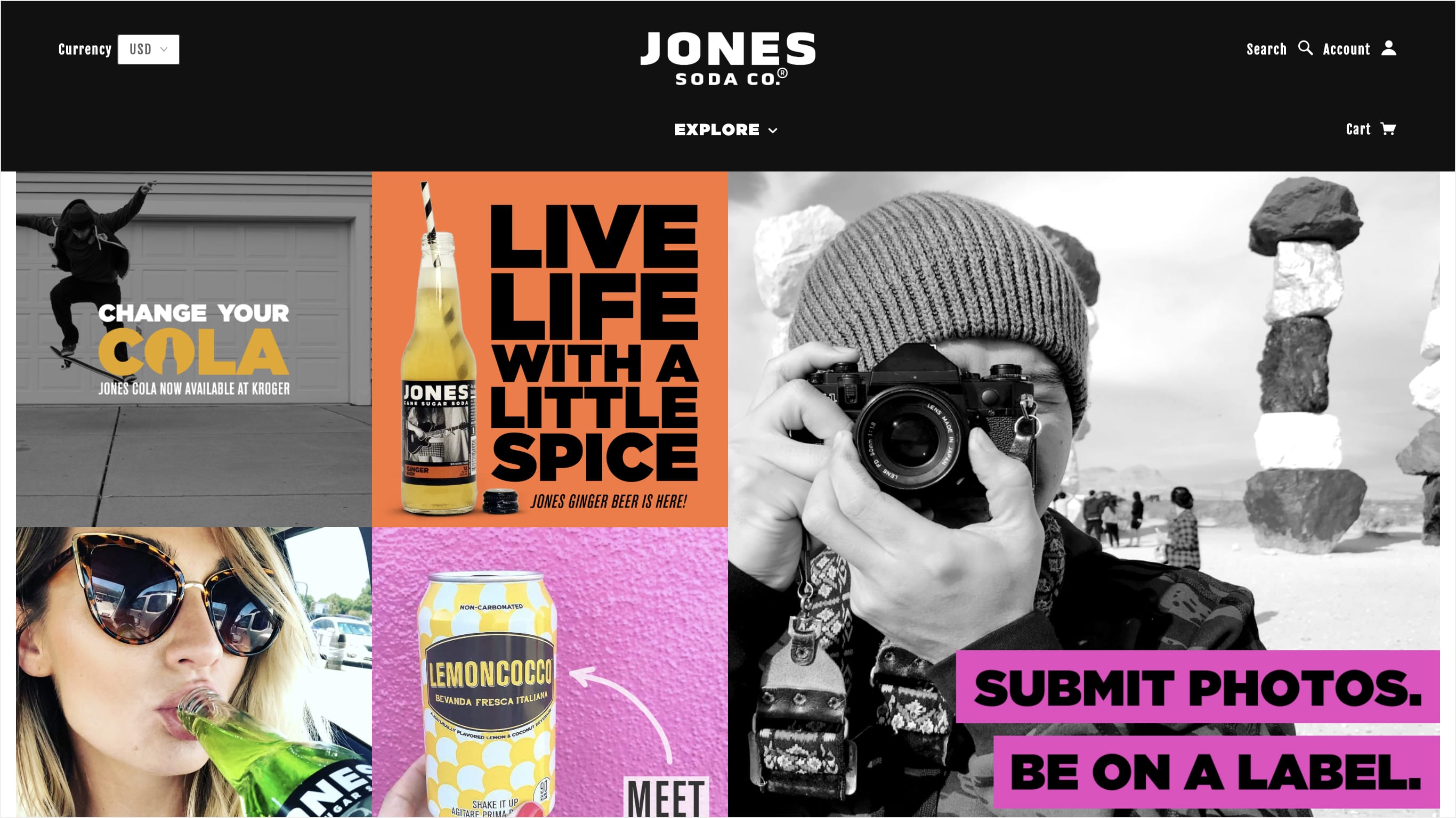 Jones Soda Shopify Site
