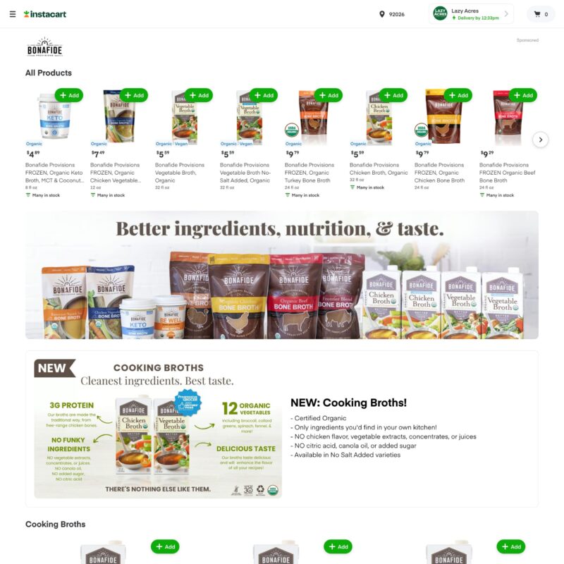 ROXO | Bonafide Provisions Instacart Page